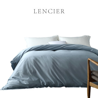 LENCIER兰叙 睡起来很舒服北欧风全棉纯棉被套单件被罩1.5m1.8m 200X230cm被套(适用1.5米床) 灰湖蓝