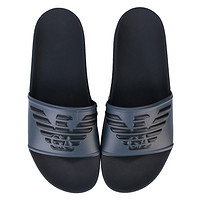 银联专享： EMPORIO ARMANI Embossed Logo Slide男士拖鞋