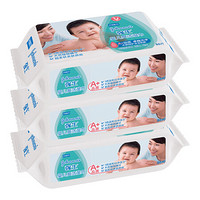 强生（Johnson）婴儿清爽洁肤柔湿巾80片*3包 宝宝儿童湿巾