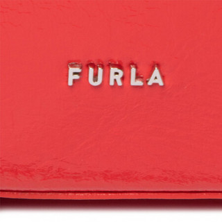 FURLA 芙拉 BLOCK系列女士迷你牛皮链条斜跨包1055817 橙红色