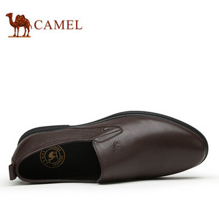 骆驼（CAMEL） 牛皮舒适套脚软底商务休闲男鞋 A012287920 暗棕 42