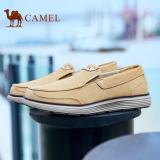 骆驼（CAMEL） 帆布鞋百搭休闲商务低帮套脚男乐福潮鞋男 A032307640 沙色 40