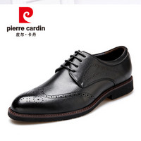 皮尔卡丹（pierre cardin）英伦时尚男鞋雕花布洛克皮鞋经典德比鞋商务正装皮鞋 黑色 42