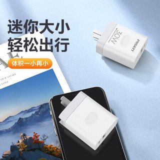 品胜 30W双口PD快充充电器 ipad平板通用适用苹果iPhone11ProMax/8/7安卓vivo小米oppo荣耀手机 苹果白