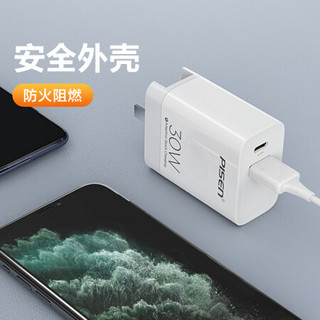 品胜 30W双口PD快充充电器 ipad平板通用适用苹果iPhone11ProMax/8/7安卓vivo小米oppo荣耀手机 苹果白