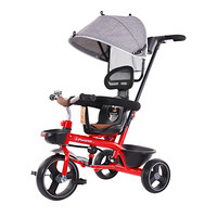 凤凰（Phoenix）儿童三轮车1-5岁脚踏车座位可调节免充气可骑行宝宝手推车 烈焰红