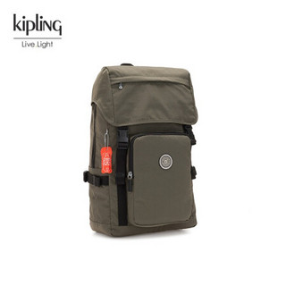 Kipling/凯浦林大容量实用男包军旅包男女包双肩包盖式净版休闲背包实用KI3323|YANTIS 军绿色KI332375U