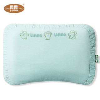 良良(liangliang)婴儿枕头0-1岁新生儿宝宝护型枕绿色30*20cm