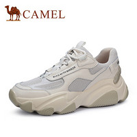 骆驼（CAMEL） 女士 初春潮飒风拼接鞋面厚底老爹鞋 A015256101 米色 39