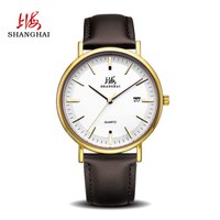 上海(SHANGHAI)手表 跃时系列单历皮带石英腕表男表 DR0170-2G白