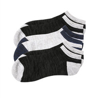 佐丹奴（Giordano） 男袜 袜子男士棉袜三对装撞色袜学生防滑短袜01156016  黑/灰中码(170/80A)