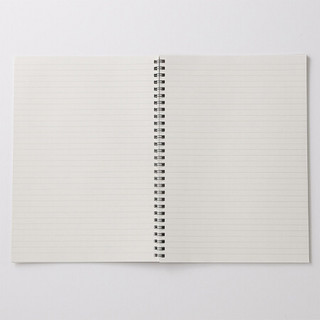 无印良品 MUJI 植林木纸 不易透页双环笔记本 学生文具 米色 A7/48张/6mm横线