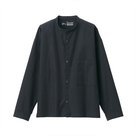 無印良品 MUJI 无印良品 女士短袖衬衫 BCB15A0S 黑色 M-L