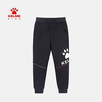 kelme（kids）男童裤子潮流2020春休闲卫裤儿童孩薄针织长运动裤 黑色 160