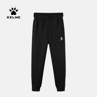 KELME/卡尔美秋冬新款保暖百搭条纹拼接撞色卫裤束脚长裤女36932013 黑色 M