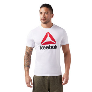 Reebok 锐步 QQR- Reebok Stacked 男子运动T恤 CW5367 白色 XXL