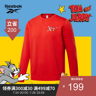 Reebok锐步男女休闲长袖卫衣 猫和老鼠时尚经典运动潮流大衣GK9157 GK9157_红色 A/XS