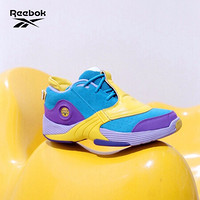 Reebok锐步 运动经典ANSWER V MU男女休闲中帮鞋KXQ24 FW7506_蓝色/黄色/紫色 41