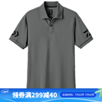 达亿瓦（DAIWA） DE-7906 速干T恤男式半袖男士POLP衫 夏季男士钓鱼服 夏天 透气短袖 石墨色×黑色 2XL