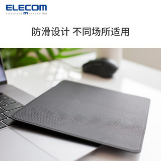 宜丽客（ELECOM）日本反绒鼠标垫水洗舒适电脑办公桌垫女大尺寸电竞游戏鼠标垫  耐洗鼠标垫 黑色