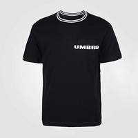 umbro茵宝2020年夏季新款男子舒适百搭字母logo短袖T恤 UO202AP2517-990力莫黑 XL