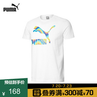 PUMA彪马官方 新款男子印花圆领短袖T恤 BT 588004 白-02 XL