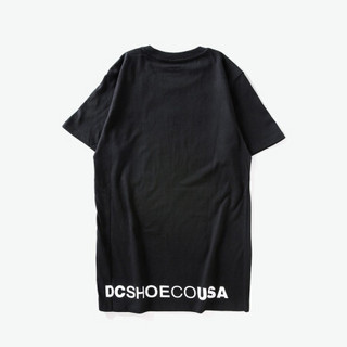 DCSHOECOUSA dc男运动宽松黑色潮牌纯棉圆领短袖T恤5226J802 黑夹色 S