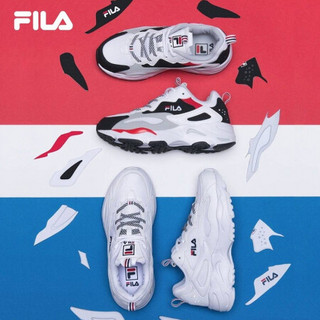 FILA 斐乐女鞋 TRACER 2020新款运动鞋老爹鞋女复古跑鞋ins潮休闲跑步鞋减震 集团白-WT 36.5