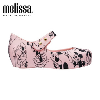 mini melissa 梅丽莎迪士尼合作款印花鱼嘴搭扣小童凉鞋32661 粉色/黑色 内长135mm 7