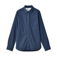 無印良品 無印良品 MUJI 女士长袖衬衫 W9AC506 海军蓝 L