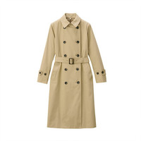 无印良品 無印良品 MUJI 女式 不易沾水 双排扣大衣 米色 S