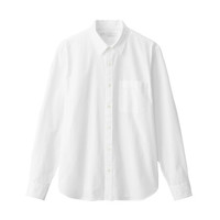 無印良品 MUJI 無印良品 男式 长绒棉 水洗平纹 衬衫 白色 XXL