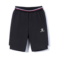 KELME（kids)男童针织短裤儿童运动裤男童裤针织运动棉五分裤夏DK50213003 黑色 160cm