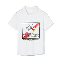 KELME（kids）男童短袖T恤2020春季新款中大儿童棉t恤印花上衣潮TX50223002 白色 110cm