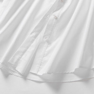 【清仓价】ERAL/艾莱依商场同款衬衣女2020新款韩范纯棉短袖白衬衫601824019 本白色 155/80A/S