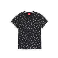 PONY/波尼夏季新款男款圆领舒适透气休闲短袖运动T恤92M2AT22 黑色（女） L