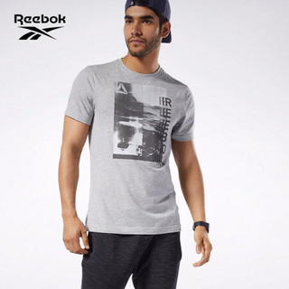 Reebok锐步官方运动健身OSTPhotoPrintTee男子夏季短袖T恤FVM41 EC2066_中麻灰色 A/M