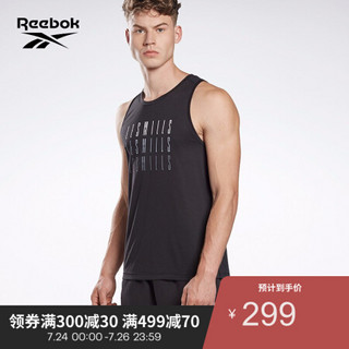 Reebok锐步 运动健身LM Graphic Tank莱美男子运动背心GE1034 GE1034_黑色 A/2XL