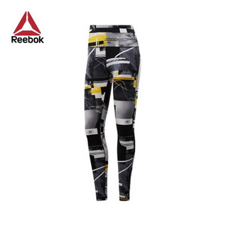 Reebok锐步官方 运动健身 WOR MYT AOP LEGGING 女子 紧身裤 FVO22 EJ5986_黑色 A/S