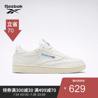 Reebok锐步官方运动经典 TENNIS 女子网球经典鞋AUX42 V69406-粉白/白/ATHLETIC 蓝/红色 35.5