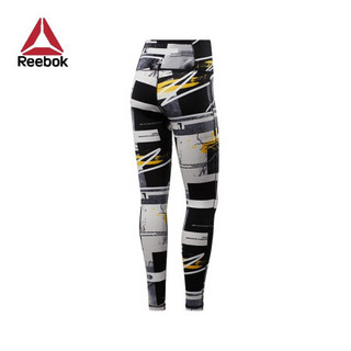 Reebok锐步官方 运动健身 WOR MYT AOP LEGGING 女子 紧身裤 FVO22 EJ5986_黑色 A/S