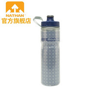 NATHAN Fire Ice 登山旅行骑行日用双层隔热水壶户外水杯 600ml 双层、360度反光 蓝色