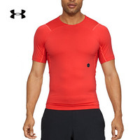 安德玛官方UA RUSH男子强力伸缩型运动短袖T恤Under Armour1327644 红色646 S