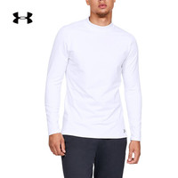 安德玛官方UA Fitted男子长袖高领长袖运动T恤Under Armour1320805 白色100 S