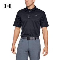 安德玛官方UA Tech男子运动短袖T恤Polo衫Under Armour1290140 黑色001 S