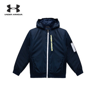 安德玛官方UA 男童运动连帽飞行员夹克Under Armour1346675 蓝色408 童S