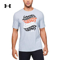 安德玛官方UA Wordmark Wave男子运动短袖T恤Under Armour1351625 灰色014 L