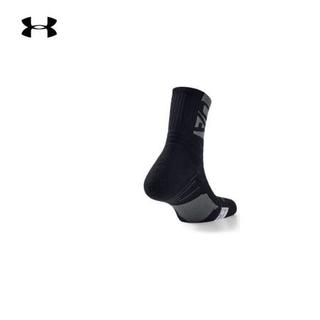 安德玛官方UA Playmaker Crew成人运动袜子Under Armour1356615 黑色001 L