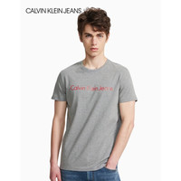 Calvin Klein Calvin Klein【许光汉同款】CK JEANS 2020春夏款男装 时尚短袖圆领T恤J315042 P2D-灰色 XL