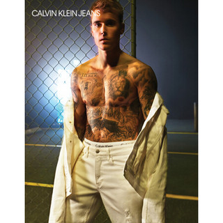 【BIEBER同款】CK JEANS 2020春夏款男装 时髦楔形版牛仔裤CKJ055J315927 1CD-白色 33